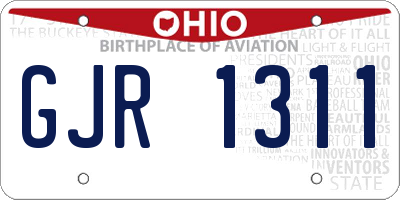 OH license plate GJR1311