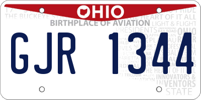 OH license plate GJR1344
