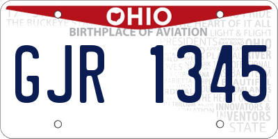 OH license plate GJR1345