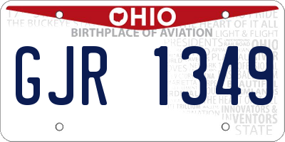 OH license plate GJR1349