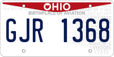 OH license plate GJR1368