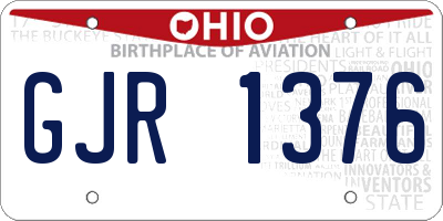 OH license plate GJR1376