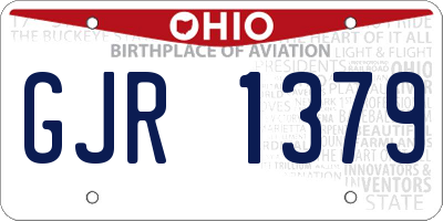 OH license plate GJR1379
