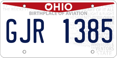 OH license plate GJR1385