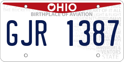OH license plate GJR1387