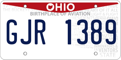 OH license plate GJR1389