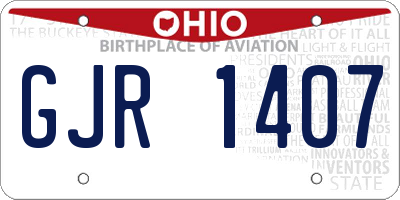 OH license plate GJR1407