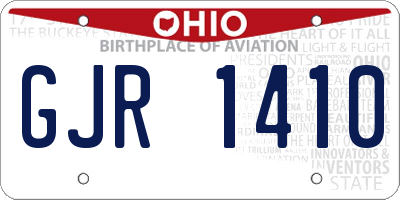 OH license plate GJR1410