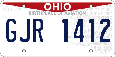 OH license plate GJR1412