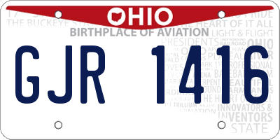 OH license plate GJR1416