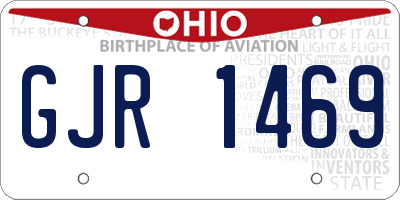 OH license plate GJR1469
