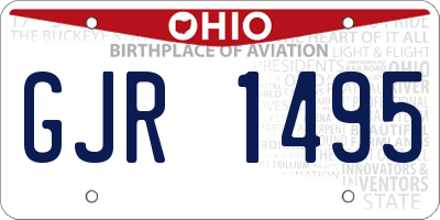 OH license plate GJR1495