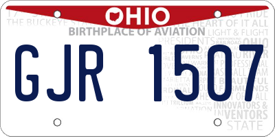 OH license plate GJR1507