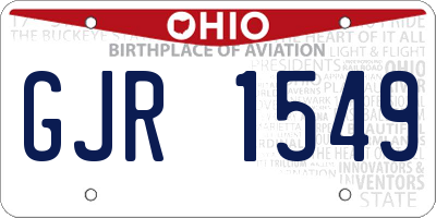 OH license plate GJR1549
