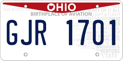 OH license plate GJR1701