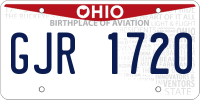 OH license plate GJR1720