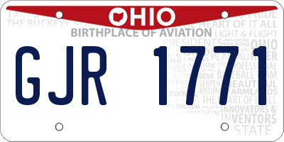 OH license plate GJR1771