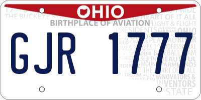 OH license plate GJR1777