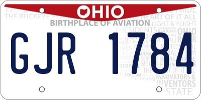 OH license plate GJR1784