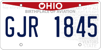 OH license plate GJR1845