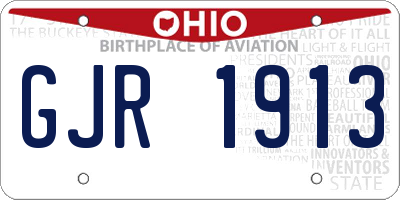 OH license plate GJR1913