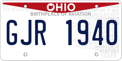 OH license plate GJR1940