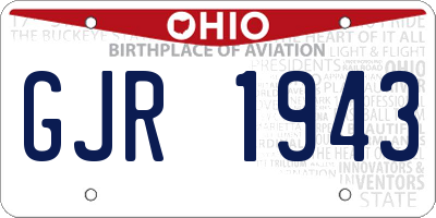 OH license plate GJR1943