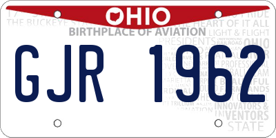 OH license plate GJR1962
