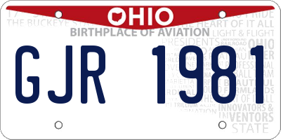 OH license plate GJR1981