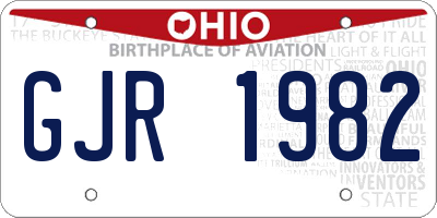 OH license plate GJR1982