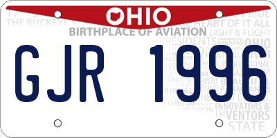 OH license plate GJR1996