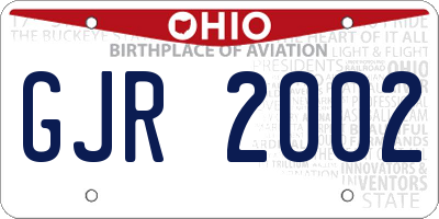 OH license plate GJR2002