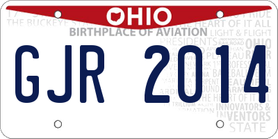 OH license plate GJR2014