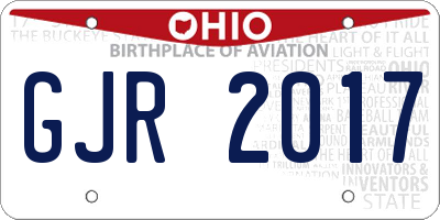 OH license plate GJR2017