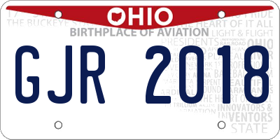 OH license plate GJR2018