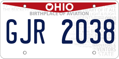 OH license plate GJR2038