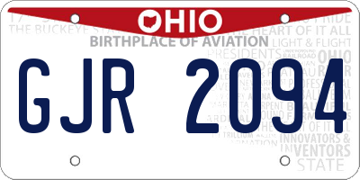 OH license plate GJR2094