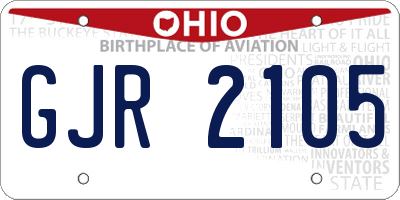 OH license plate GJR2105
