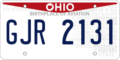 OH license plate GJR2131