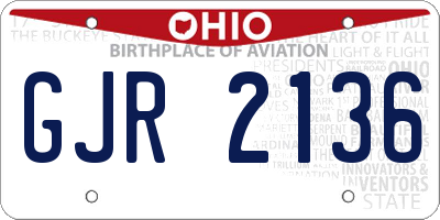 OH license plate GJR2136