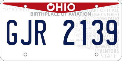 OH license plate GJR2139