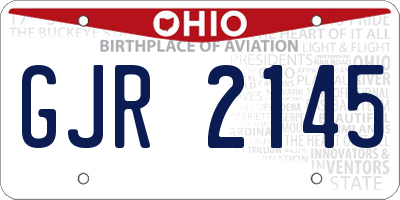 OH license plate GJR2145
