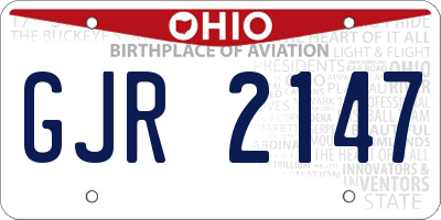 OH license plate GJR2147