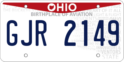 OH license plate GJR2149