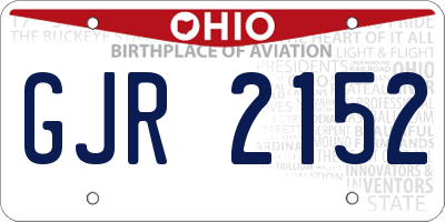OH license plate GJR2152