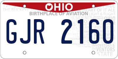OH license plate GJR2160