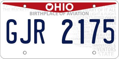 OH license plate GJR2175