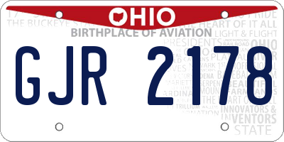 OH license plate GJR2178