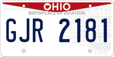 OH license plate GJR2181