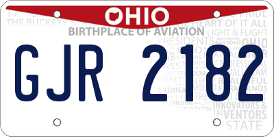 OH license plate GJR2182
